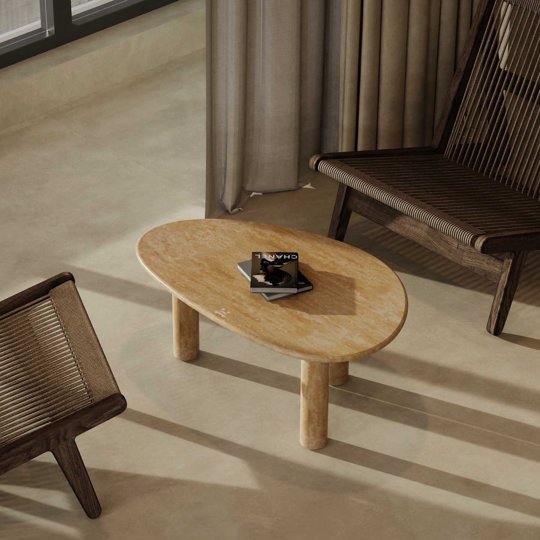 SwanEgg Small Marble Coffee Table for Living Room