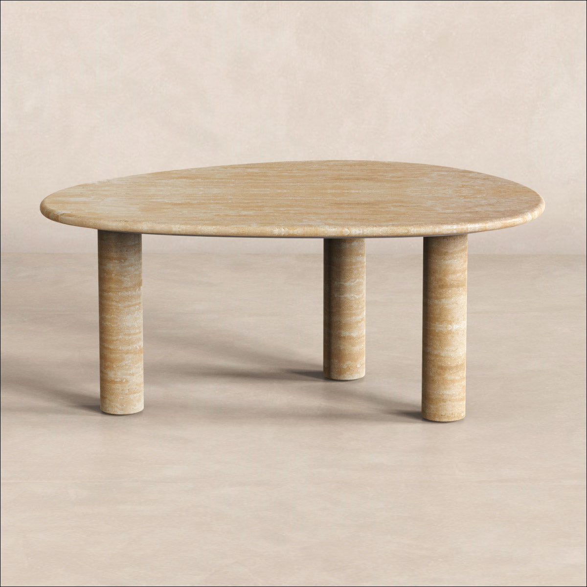 SwanEgg Small Marble Coffee Table Travertine Stone OIXDESIGN Swanegg Small Marble Coffee Table Travertine Stone Oixdesign