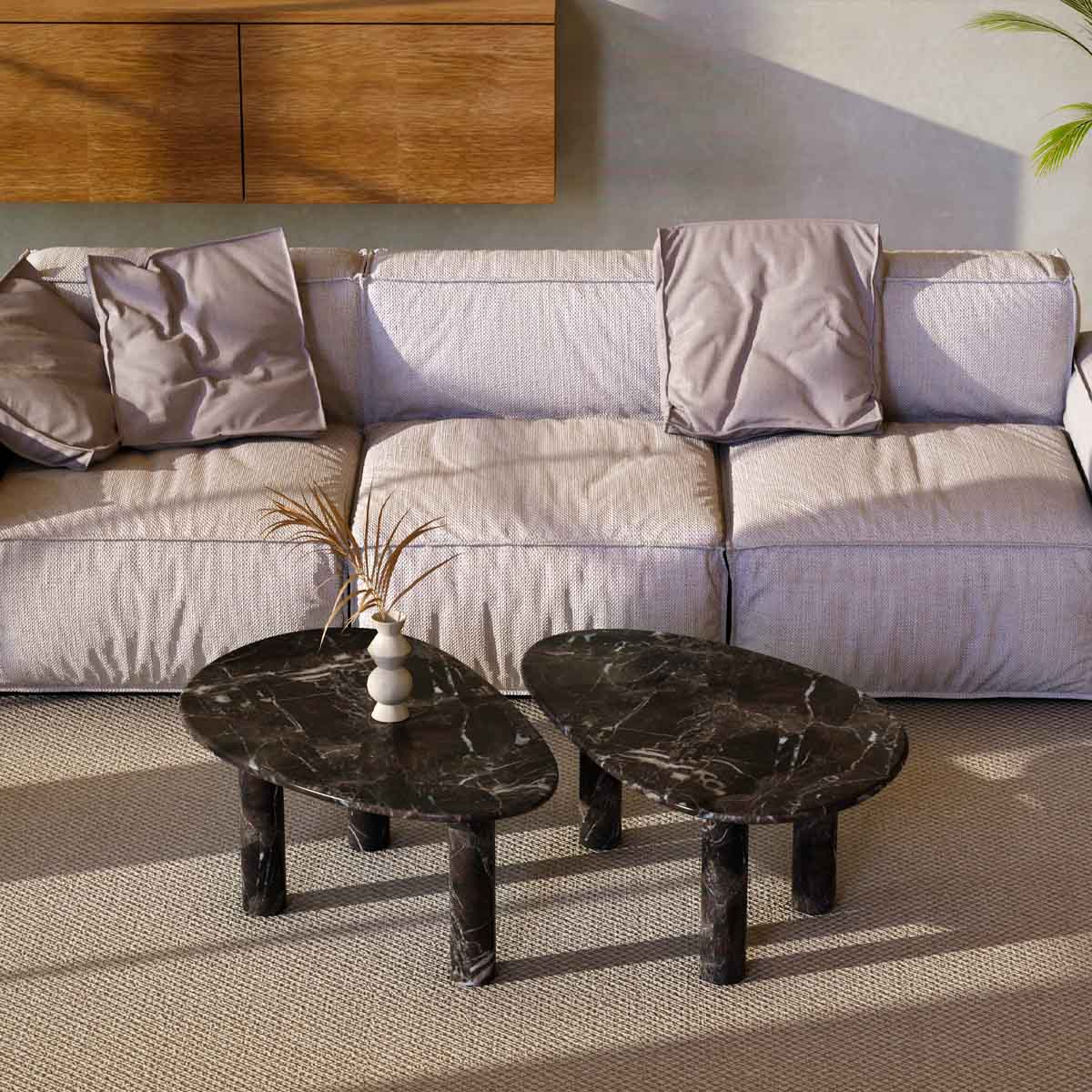 SwanEgg Small Marble Coffee Table 