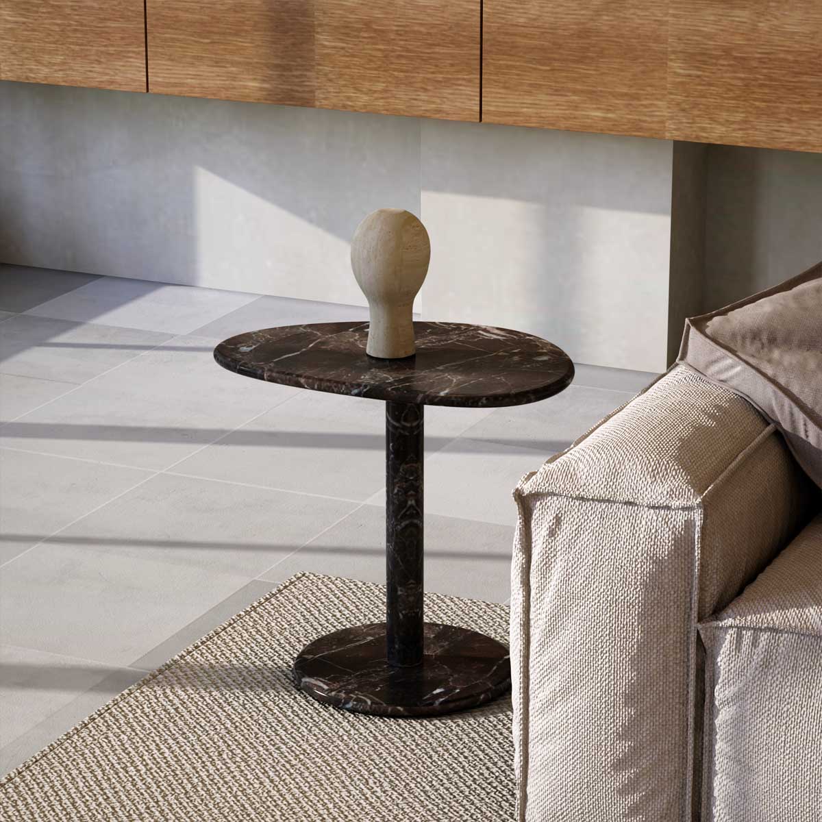 SwanEgg Oval Black Marble Side Table Decor
