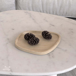 OIXDESIGN ZenPebble Decorative Tray, Italian Classico Travertine, Back View