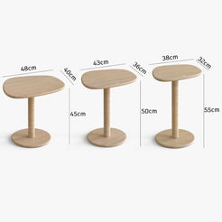 OIXDESIGN, ZenPebble Side Tables, Italian Classico Travertine, Dimension Diagram