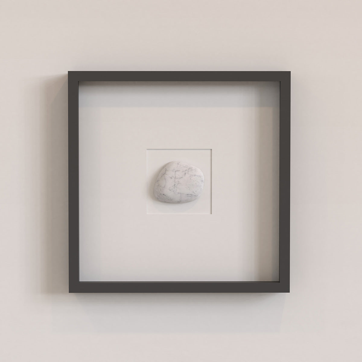 OIXDESIGN ZenPebble Wall Decor, Italian Carrara Marble, Front View