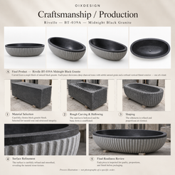 Rivelle BT-039A Midnight Black Granite — Craftsmanship process illustration — OIXDESIGN
