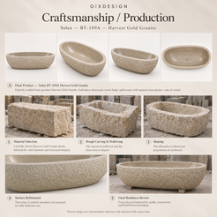 Solea BT-109A Harvest Gold Granite — Craftsmanship process illustration — OIXDESIGN