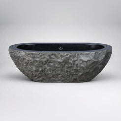 Arden BT-019A Natural Black Granite bathtub, complete studio product view 5; original silhouette and finish preserved