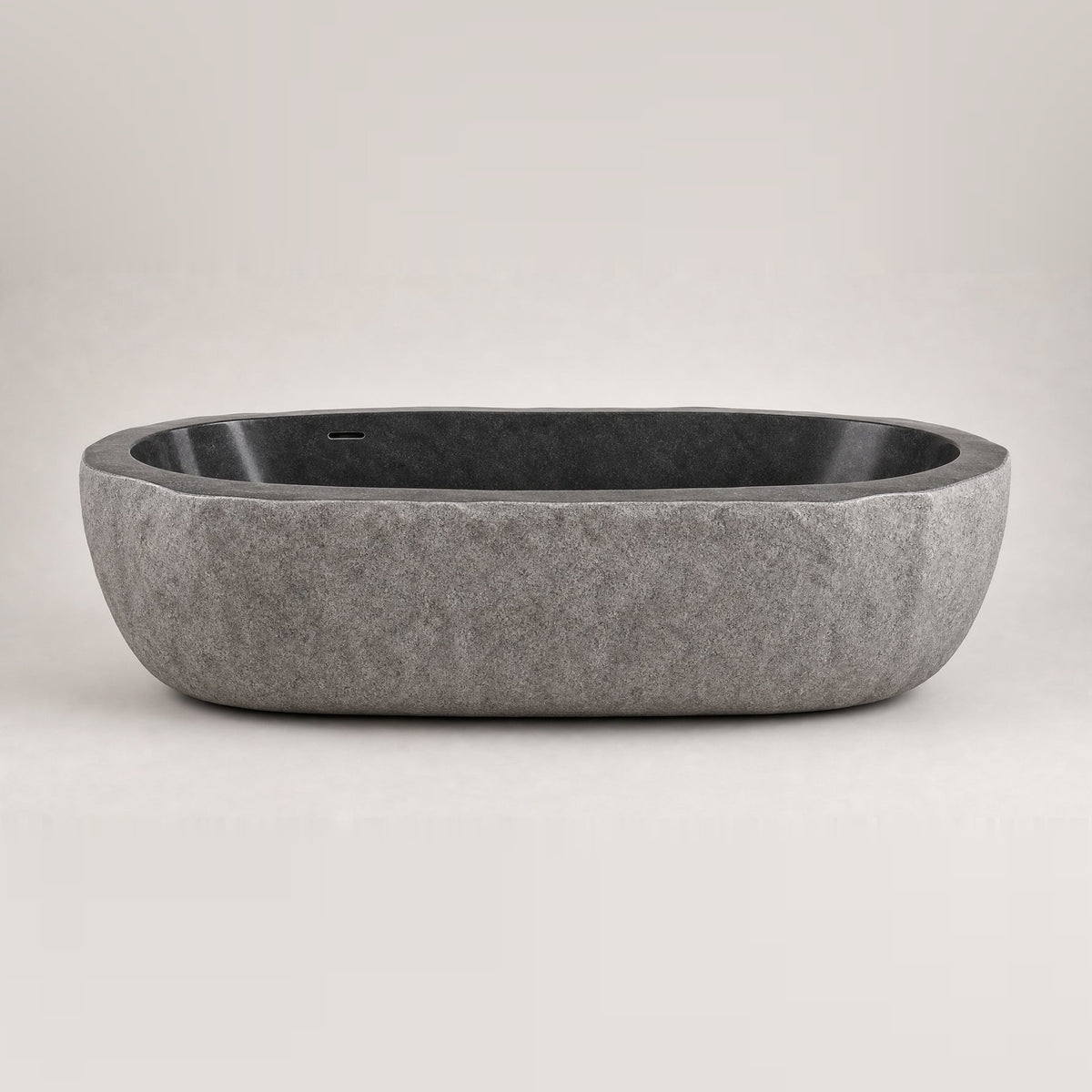 Cavira BT-017A Charcoal Mist Granite bathtub, complete studio product view 4; original silhouette and finish preserved