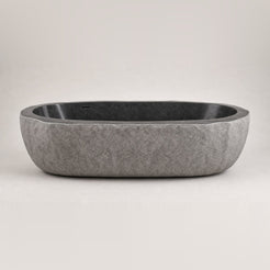 Cavira BT-017A Charcoal Mist Granite bathtub, complete studio product view 4; original silhouette and finish preserved