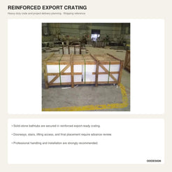 Granite bathtub reinforced export crating and project delivery support reference