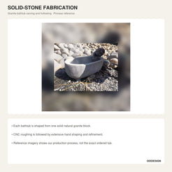 Natural stone granite bathtub carving and hollowing process reference