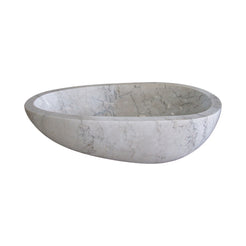 Liora Ivory Cloud Marble egg-shaped soaking bathtub, real clean product view