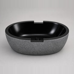 Noctira BT-061A Absolute Black Granite complete alternate studio visualization showing the polished interior and textured exterior