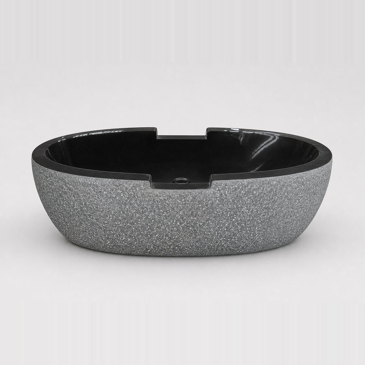Noctira BT-061A Absolute Black Granite complete lower front-profile studio visualization preserving the original silhouette