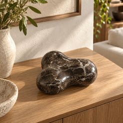 CloudDream Marble Decor, Spanish Emperador Marble, single configuration in a warm naturally lit oak interior