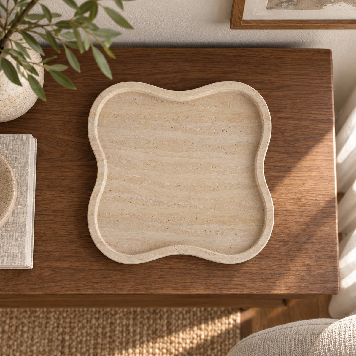 LakeMist Decorative Tray, Lifestyle view 3 in warm natural light