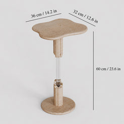 OIXDESIGN AeroCloud travertine cocktail table standard and custom size dimensions in cm and inches