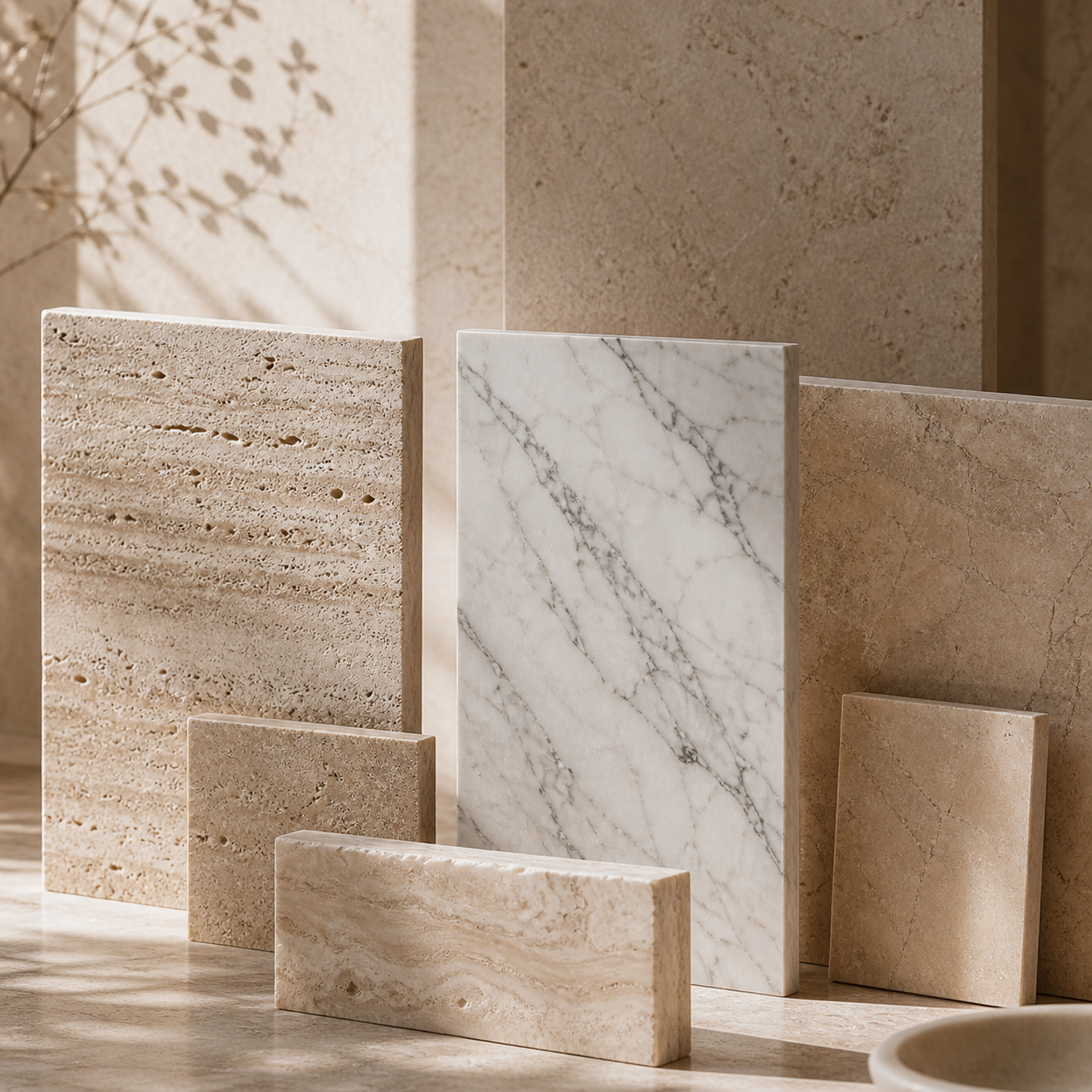 OIXDESIGN natural stone character image with warm stone surfaces and refined material detail