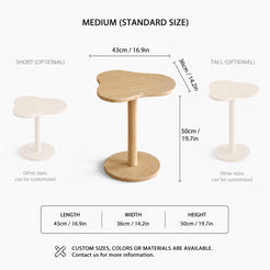 OIXDESIGN CloudDream travertine side table standard and custom size dimensions in cm and inches