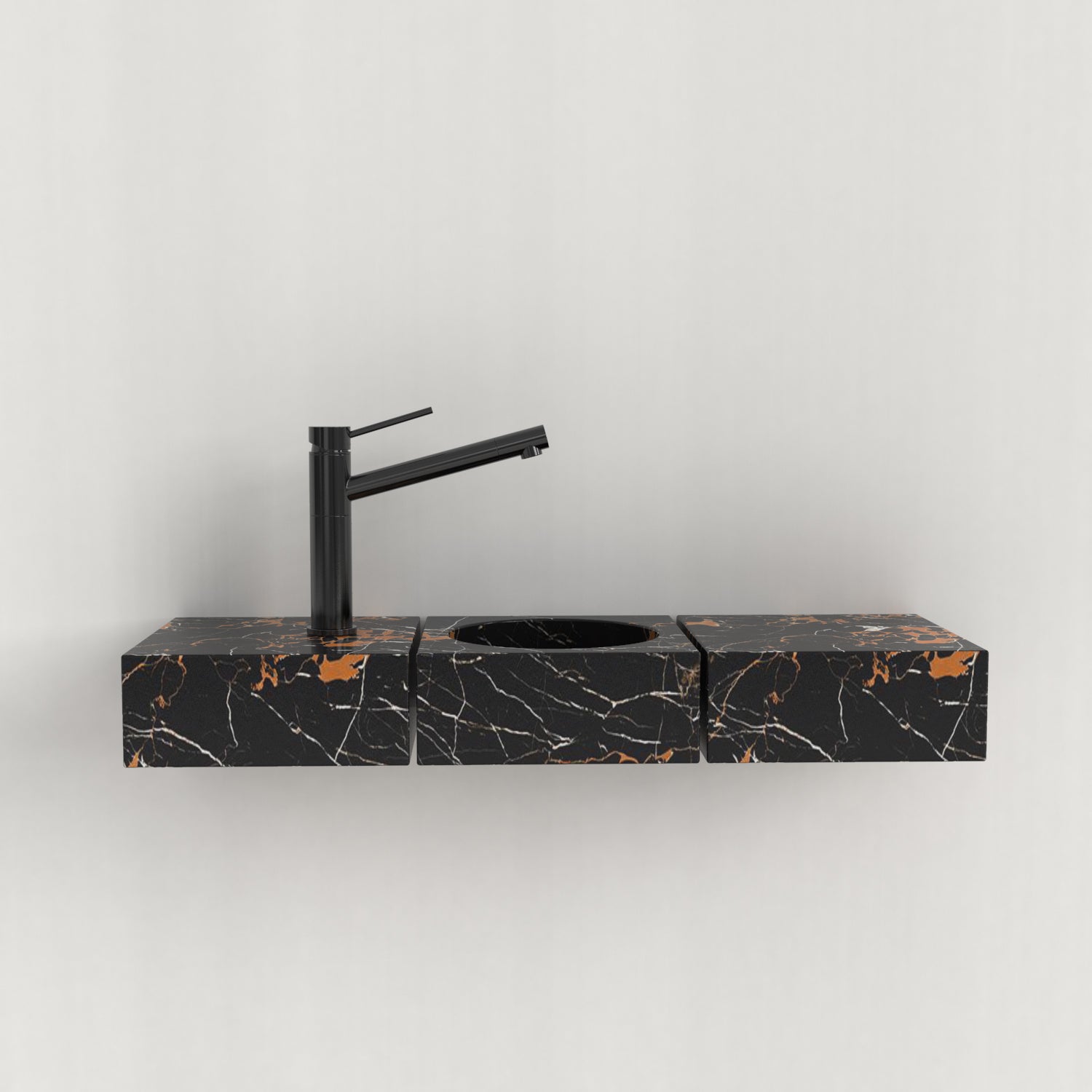 Eira Rectangular Wall-Mounted Galaxy Marble Sink