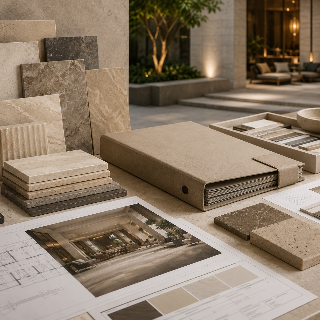 Stone textures and design sketches for the OIXDESIGN For Designers page