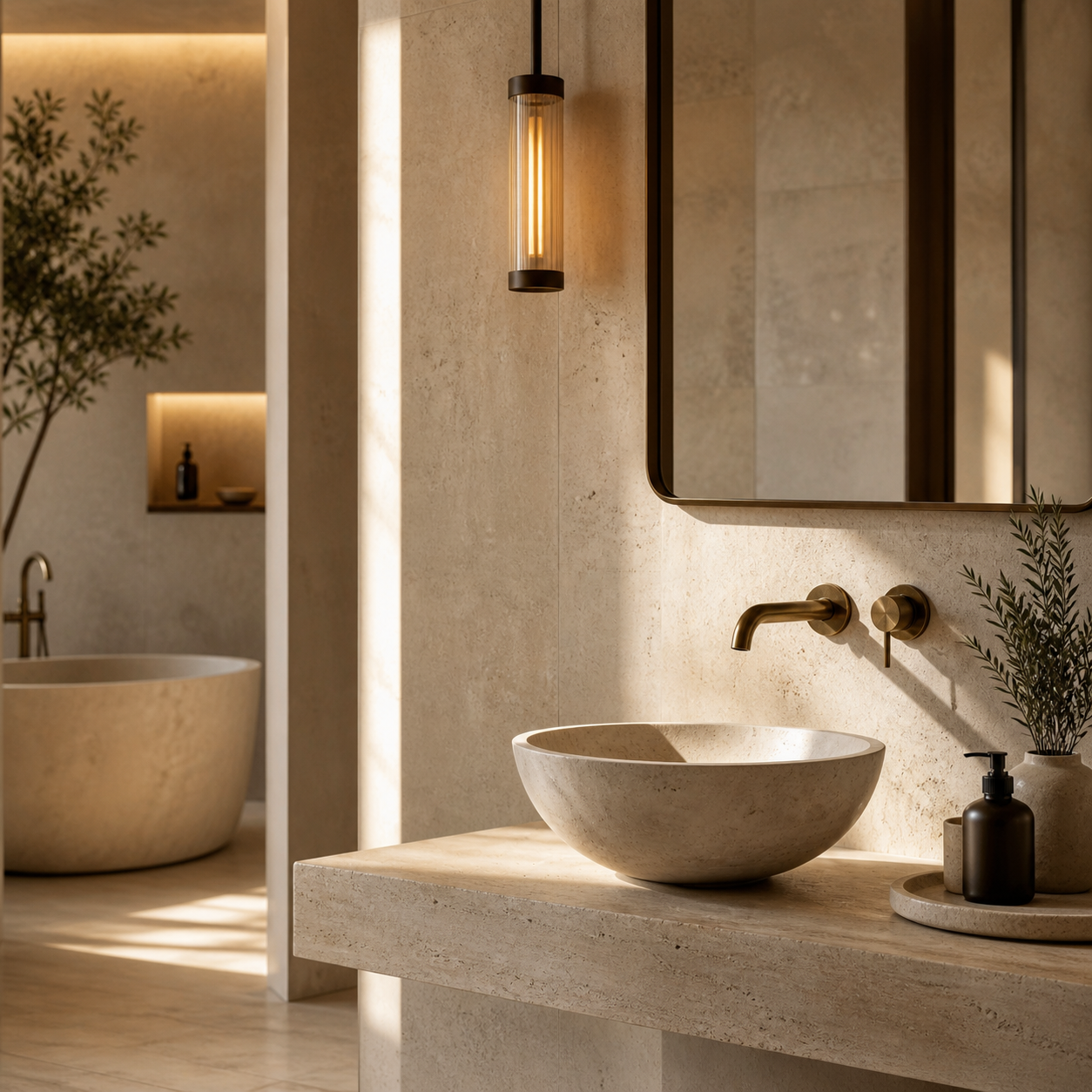 A vessel sink with residential and hospitality buildings representing project-ready applications
