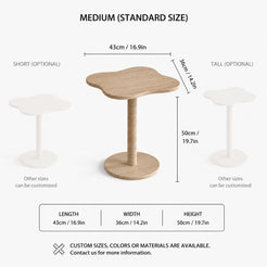 OIXDESIGN LakeMist travertine side table standard and custom size dimensions in cm and inches