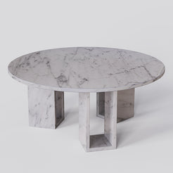 Detail view of geometric marble leg structure