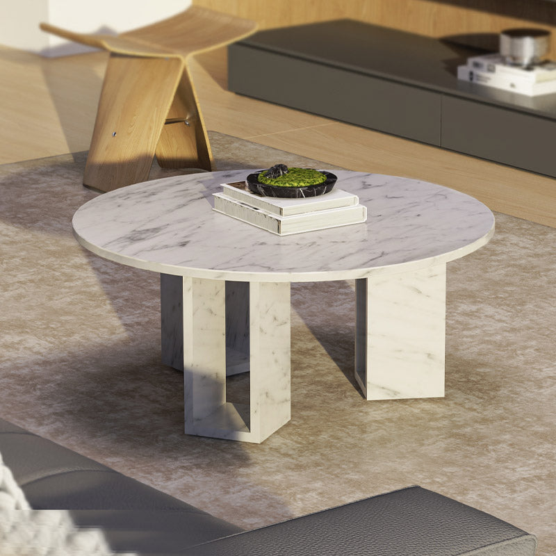 Luxury marble coffee table styled with decor accents
