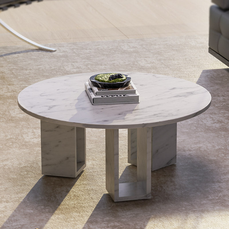 Top view of Italian marble coffee table surface