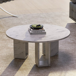 Top view of Italian marble coffee table surface