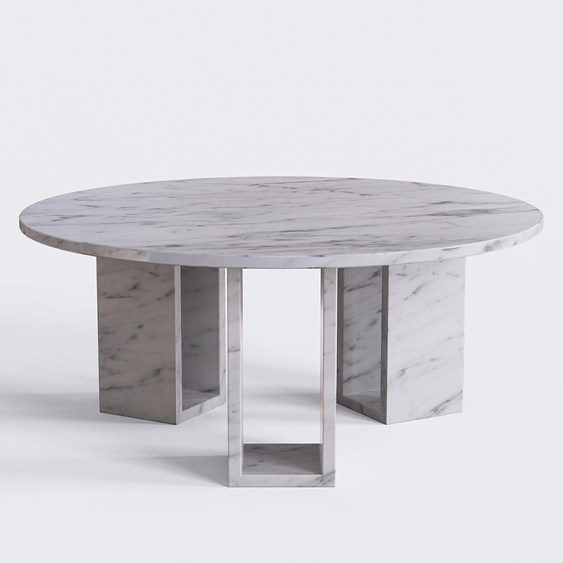 OIXDESIGN Marble Nook Coffee Table made of Italian Carrara marble in White Background