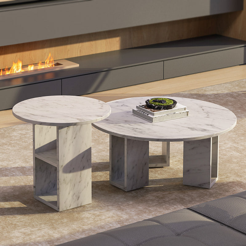 Coffee table paired with matching Marble Nook side table