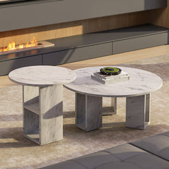 Coffee table paired with matching Marble Nook side table