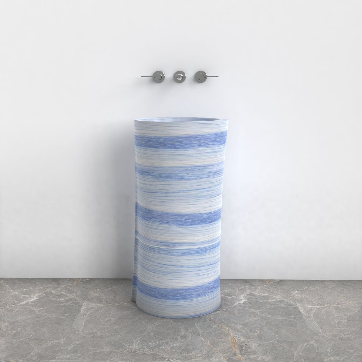 Pazia Valentino Blue Quartzite Pedestal Sink