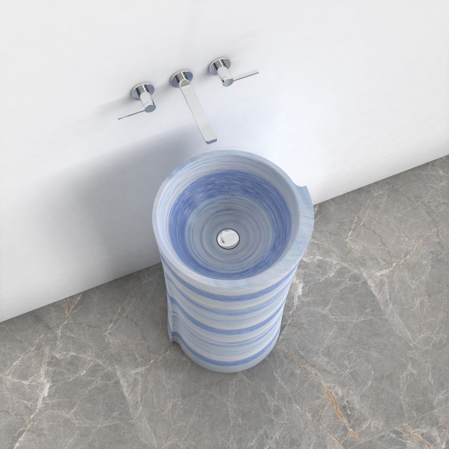 Pazia Valentino Blue Quartzite Pedestal Sink