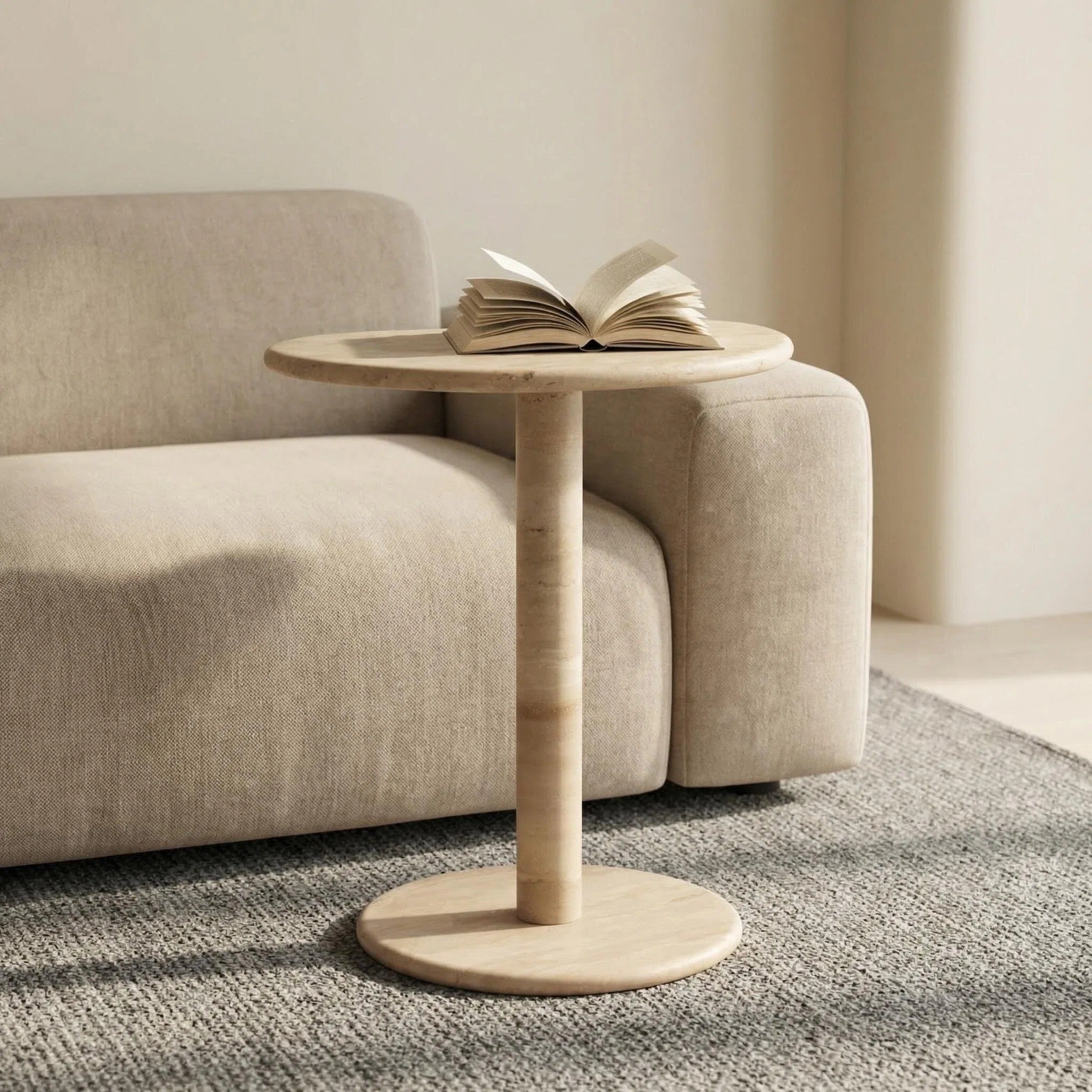 CloudDream Travertine Stone End Table | OIXDESIGN
