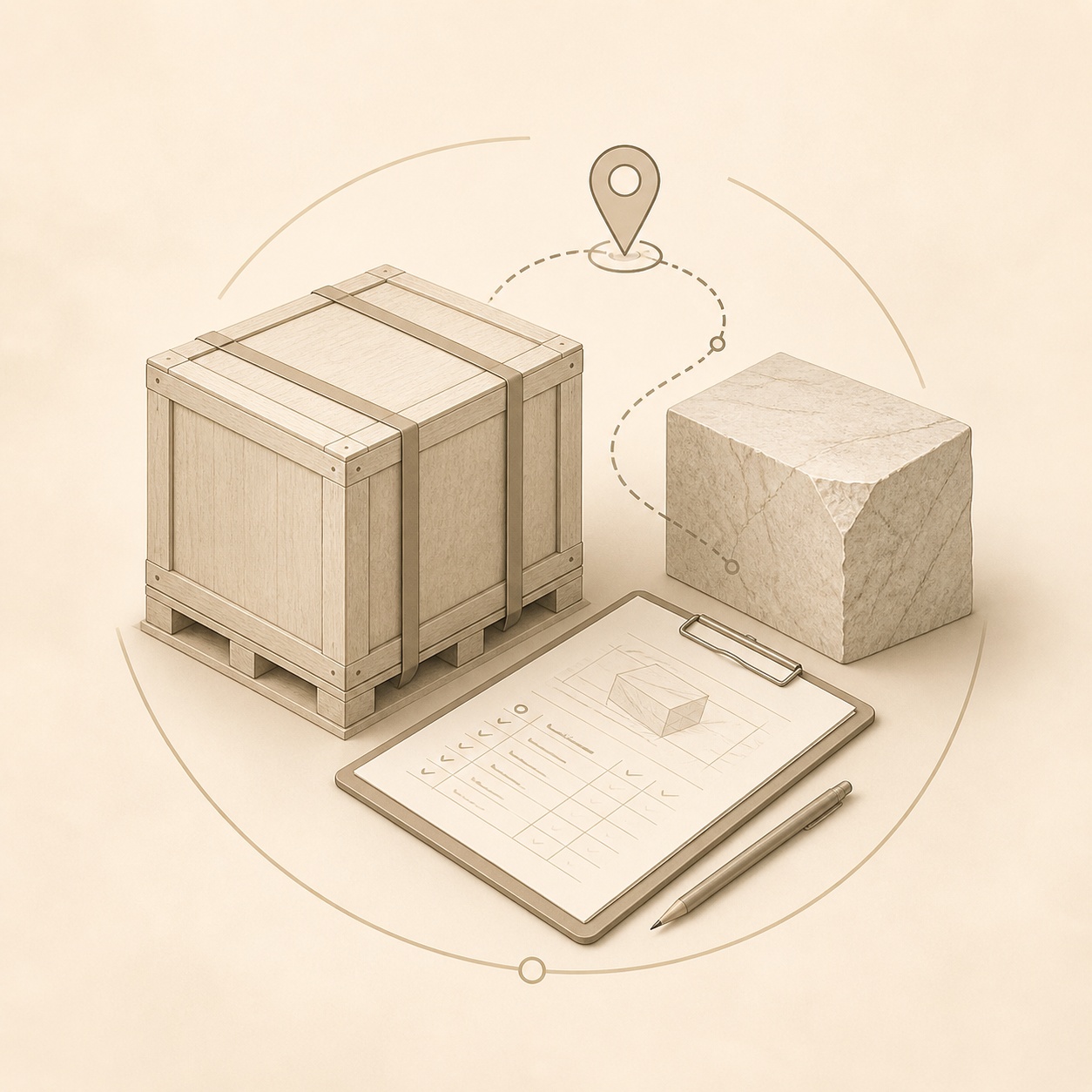 Minimal icon of logistics planning and project support representing project coordination at OIXDESIGN