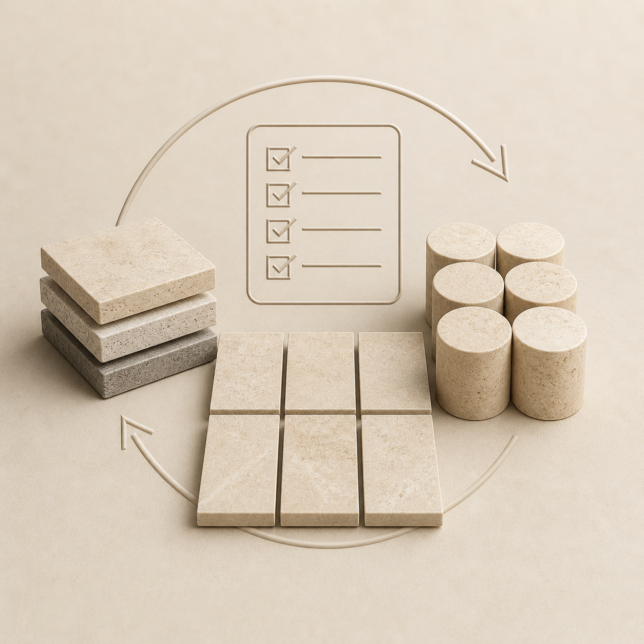 OIXDESIGN quantity coordination for multi-piece natural stone projects