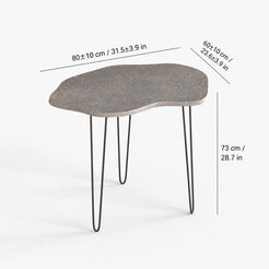 OIXDESIGN RiverStone natural river stone dining table size and dimensions in cm and inches