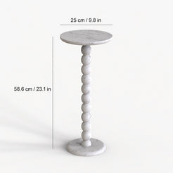 OIXDESIGN RoundBall Carrara white cocktail table standard and custom size dimensions in cm and inches