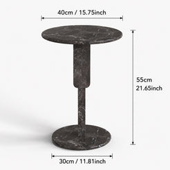 OIXDESIGN RoundGeo black marble side table size and dimensions in cm and inches