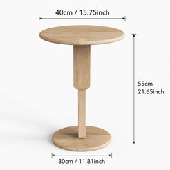 OIXDESIGN RoundGeo travertine side table size and dimensions in cm and inches