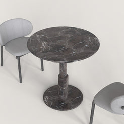 OIXDESIGN, RoundTwin Elite Black Emperador Marble Dining Table, Details-02