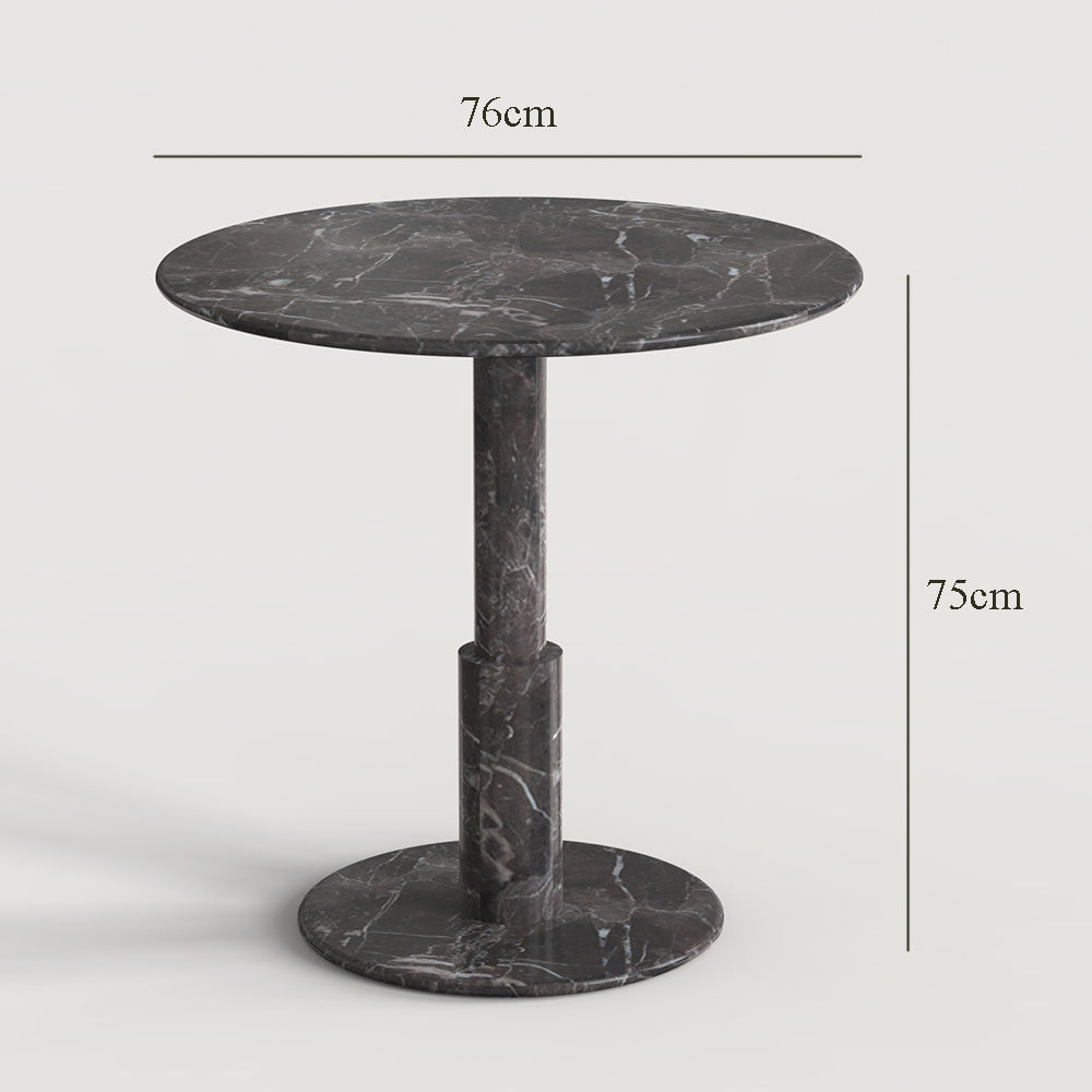 OIXDESIGN, RoundTwin Elite Black Emperador Marble Dining Table, Dimension