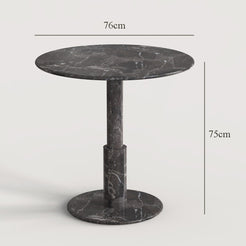 OIXDESIGN, RoundTwin Elite Black Emperador Marble Dining Table, Dimension