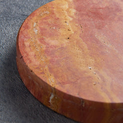 Red Italian Travertine Stone Tray Back