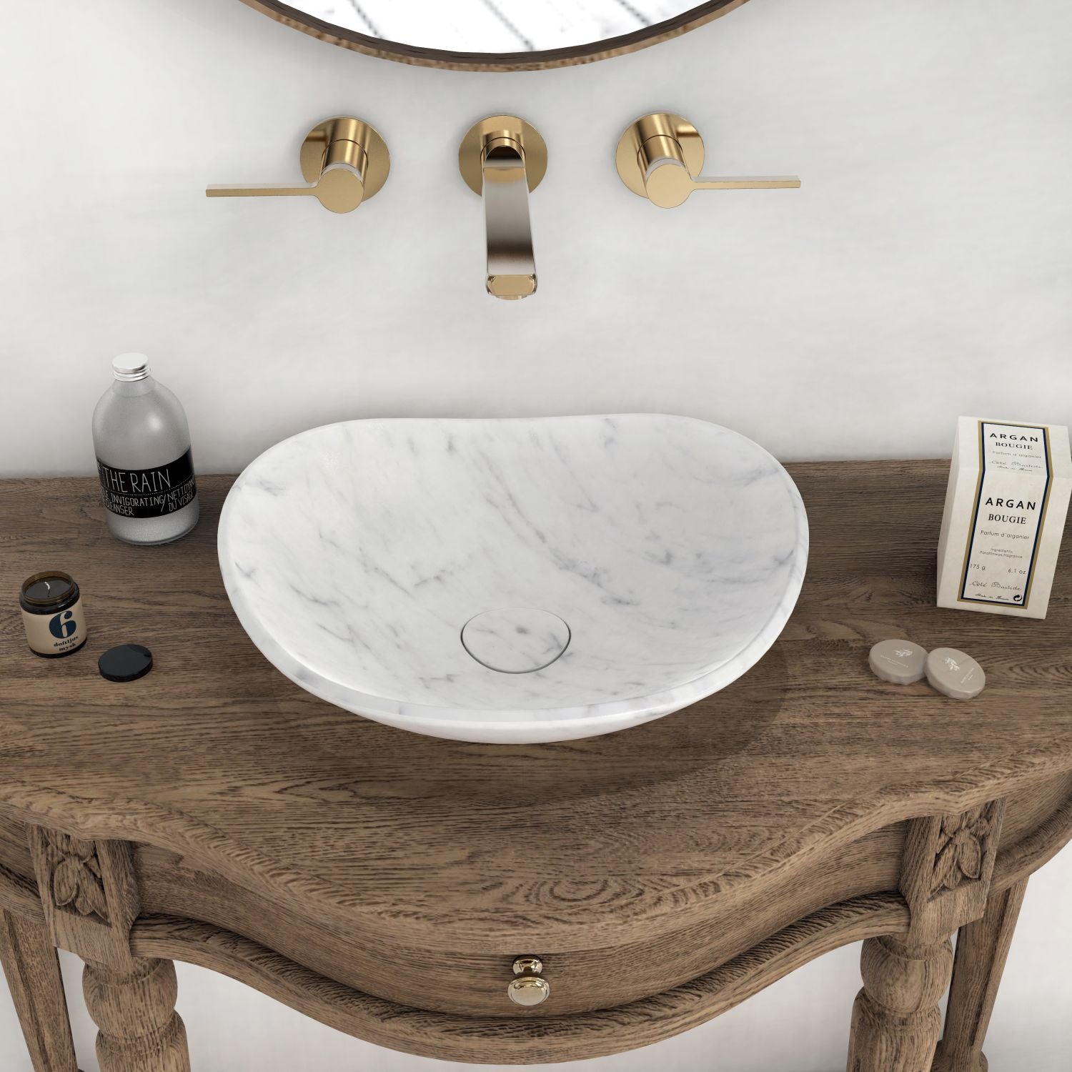 Sita Specialty Carrara Marble Vessel Sink