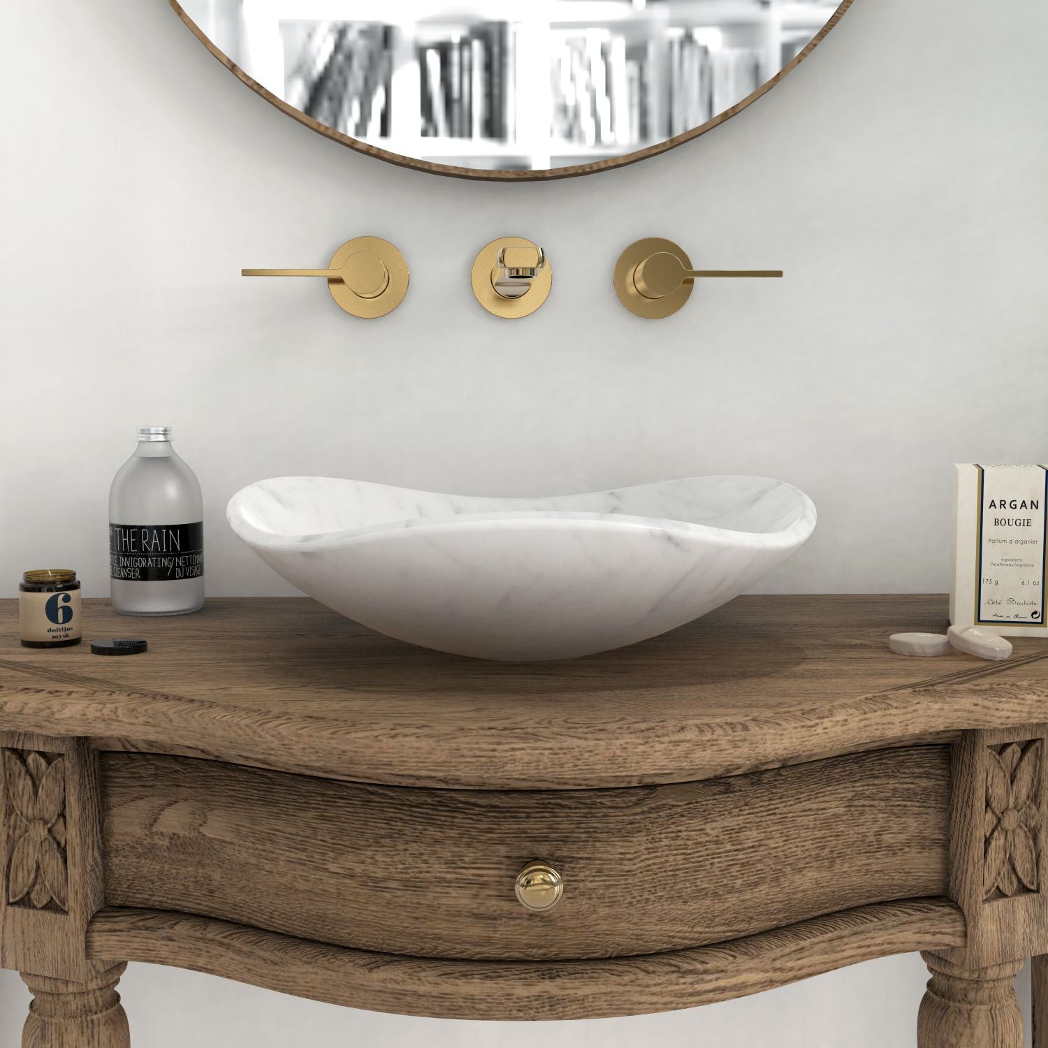 Sita Specialty Carrara Marble Vessel Sink