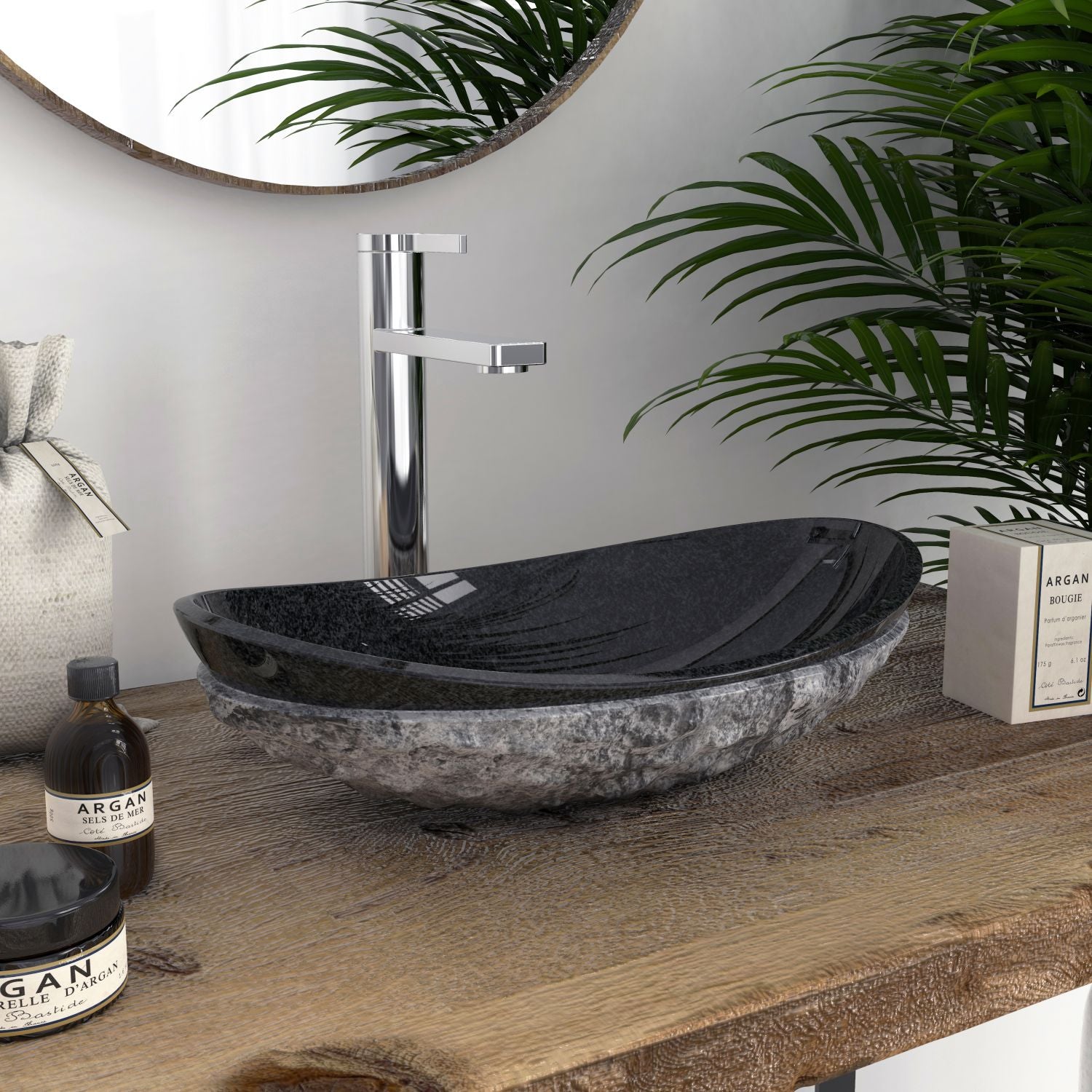 Soraya Oval Neroco Stone Vessel Sink