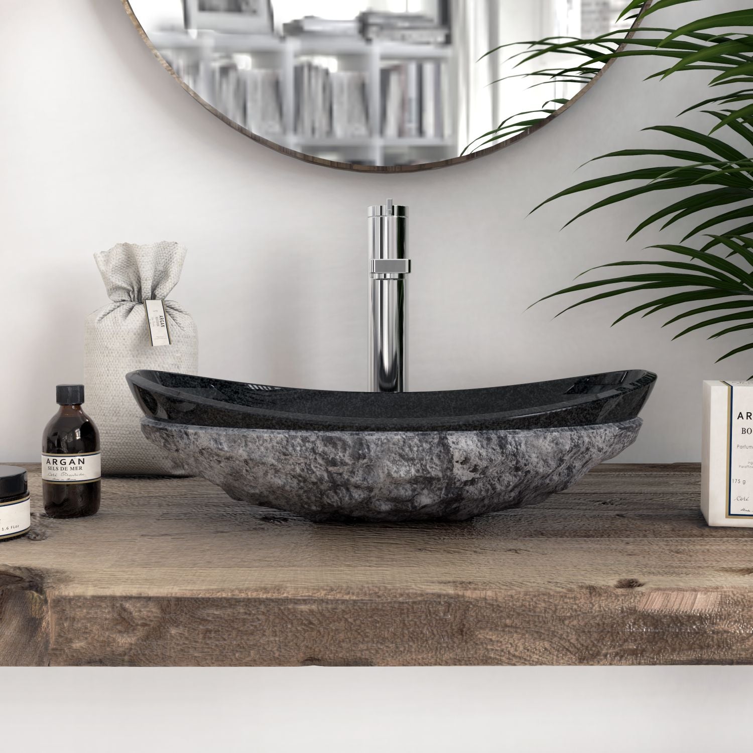 Soraya Oval Neroco Stone Vessel Sink